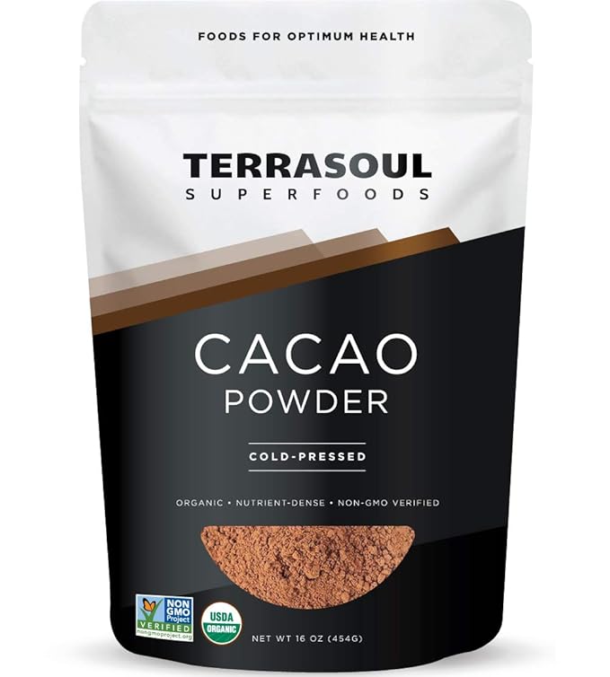 Terrasoul Superfoods Raw Organic Cacao Powder, 16 Oz, Rich Chocolate Goodness for Baking