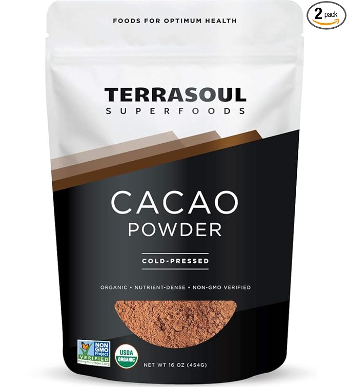 Terrasoul Superfoods Raw Organic Cacao Powder, 2 Lbs (2 Pack) - Raw | Keto | Vegan