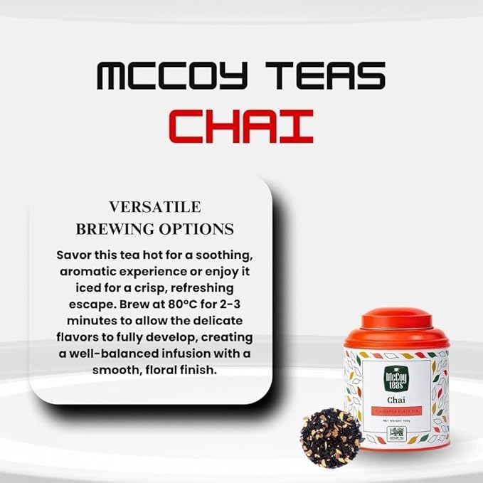 McCoy Teas Chai Tea Flavored Black Loose Leaf Tea Make Hot or Cold Ice and Brews with Premium Tea