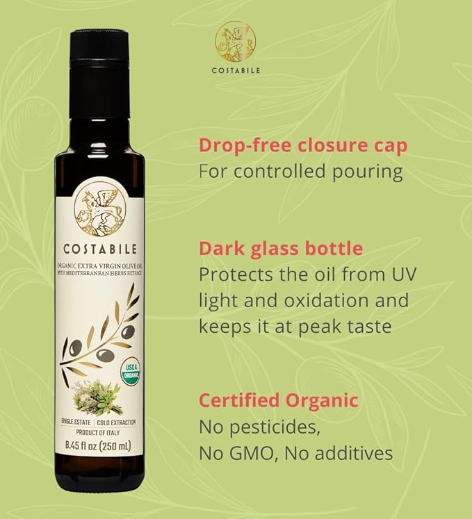 Herbed Olive Oil - Extra Virgin Tuscan Herb Olive Oil from Italy - Perfect for Infused