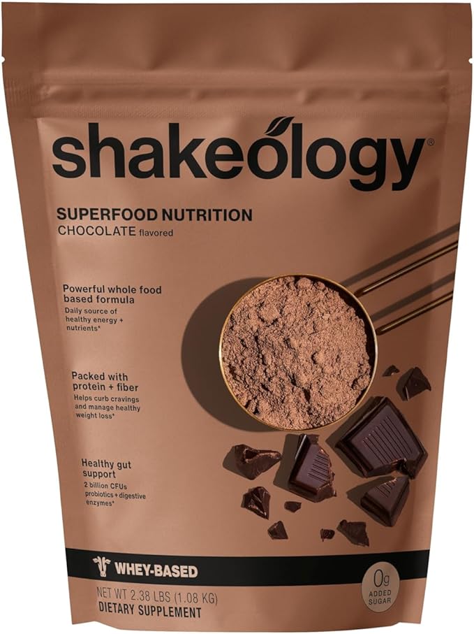 Shakeology 0g Added Sugar Whey Protein Powder Blend, Gluten-Free Shake with Vitamins and Minerals