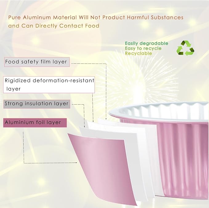 60 Pcs Mini Cake Pans with Lids,5oz Aluminum Foil Baking Cups Round Mini Disposable Ramekins 125ml