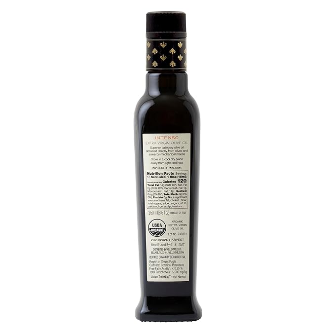 High Polyphenol Organic Extra Virgin Olive Oil (1000+ mg/kg) – Italian Early Harvest EVOO, Cold