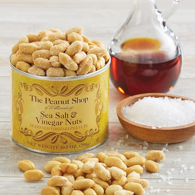 The Peanut Shop of Williamsburg Sea Salt & Vinegar Williamsburg Peanuts, Lightly Salted Handcooked
