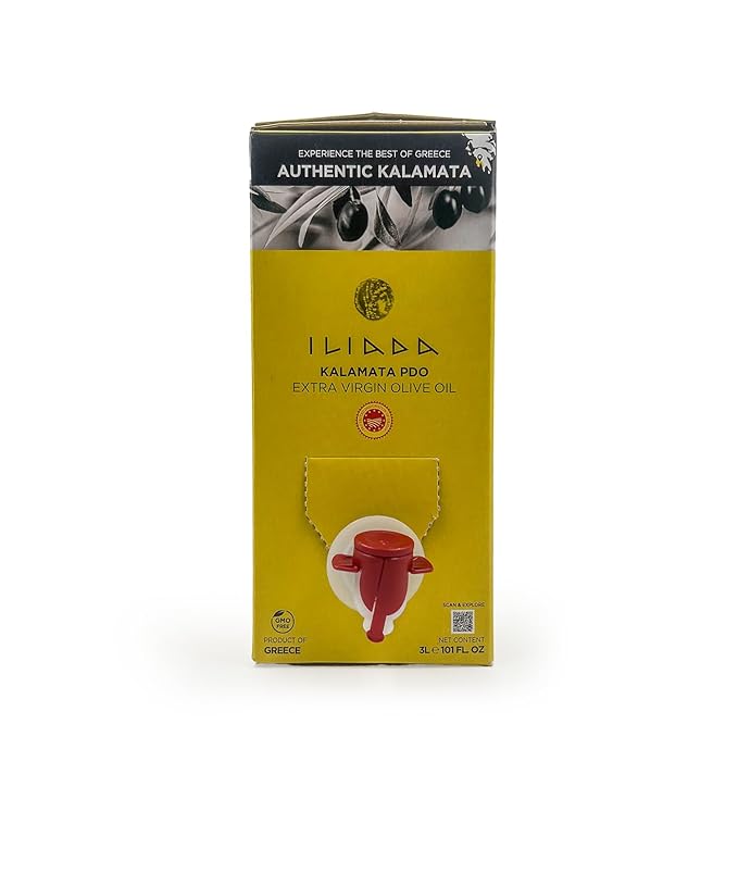 Iliada Kalamata PDO Extra Virgin Olive Oil Bag in a Box, 3Lt | Multi-Awarded | Single Region 100%