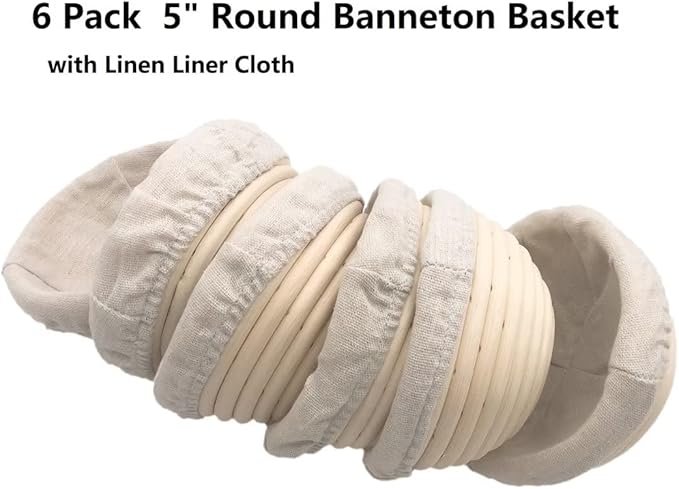 5 inches Round Banneton Basket for Bread Proofing, Dough Proofing Bowls with Removable Liner, Good