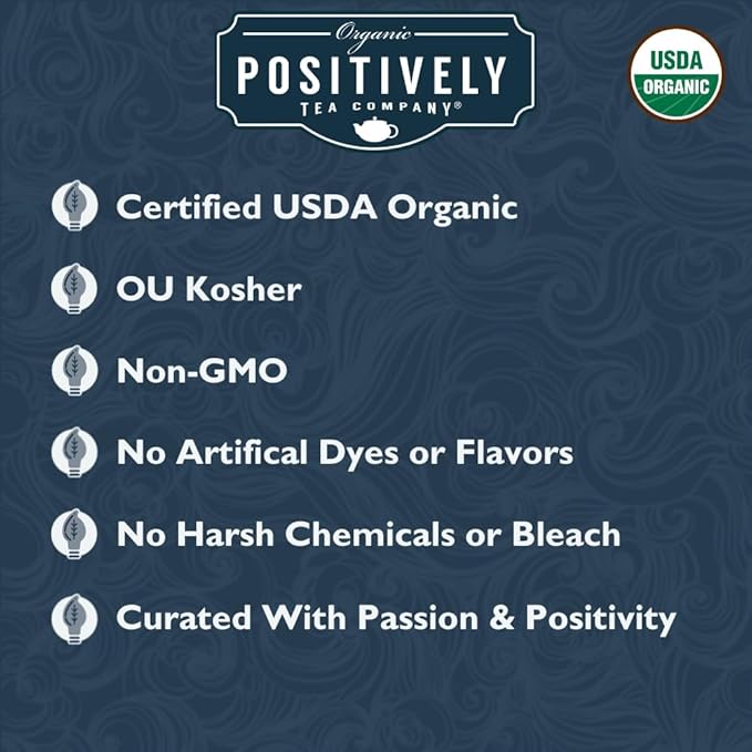 Organic Positively Tea Company, Masala Chai Black Tea Bags, 100 Count, Eco-Friendly Tea Bags