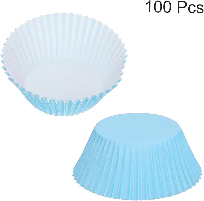 uxcell 100 Pcs Cupcake Liners, Muffins Paper Baking Cups Wrappers Standard Greaseproof for Baking