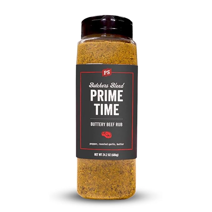 PS Seasoning Prime Time Butchers Blend - Buttery Garlic and Herb BBQ Seasoning & Beef Rub for