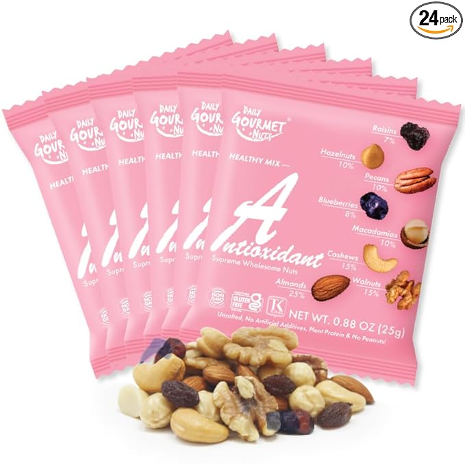 Daily Gourmet Nuts - Unsalted Mixed Nuts Snack Packs/Individually Wrapped Snacks/Nut Snacks/No