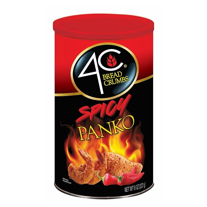 4C Premium Spicy Bread Crumbs, Spicy Panko Plain 1 Pack, Flavorful Crispy Crunchy, Value Pack (8