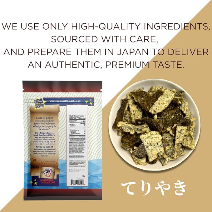 Japanese Tempura Seaweed Chips, Noriten ??Teriyaki Flavor | 5.29oz | Authentic Japanese snack by