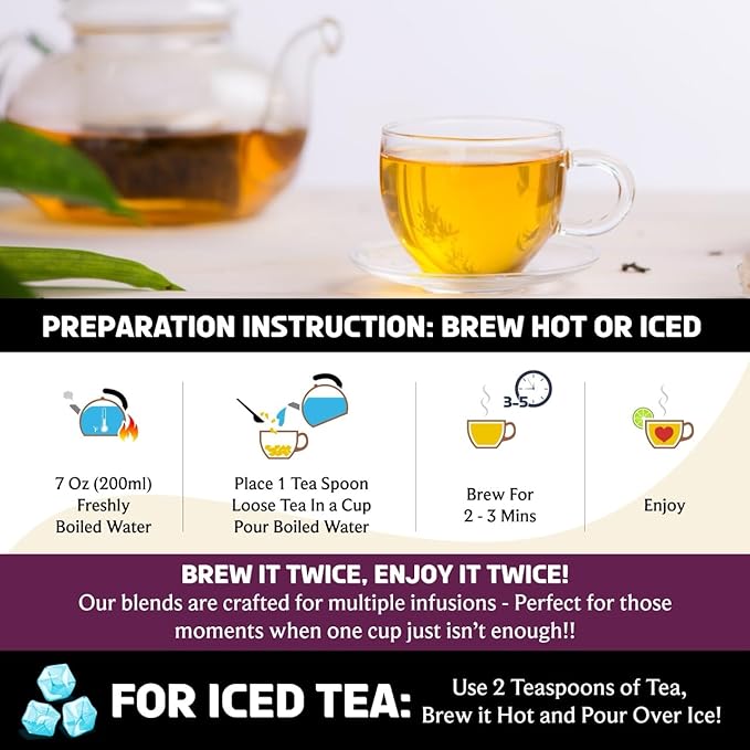BREWIX, Darjeeling Tea Leaves from Hills of Himalayas (50+ Cups, 3.53oz/100g) | Pure Loose Leaf
