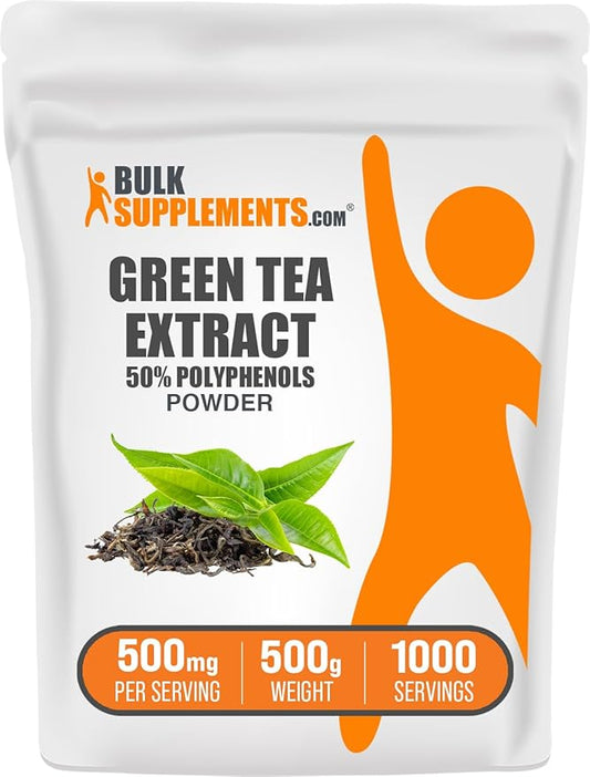 BulkSupplements.com Green Tea Extract Powder - 50% Polyphenol, Green Tea Supplement, Herbal