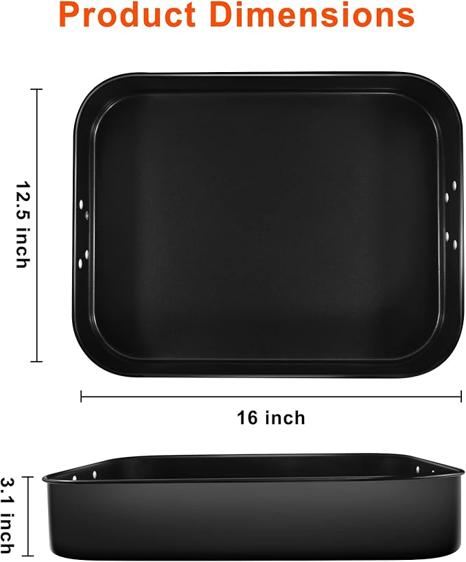 Lasagna Pan Deep, Baking Pan for Oven, 16x12x3 Inch Baking Dishes for Oven, Roasting Pan Brownie
