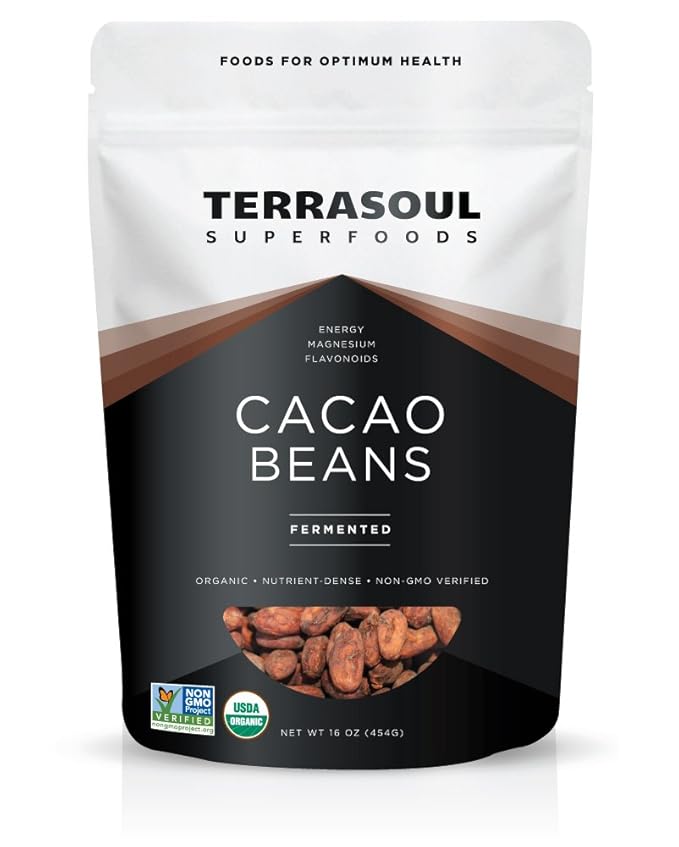 Terrasoul Superfoods Raw Organic Cacao Beans, 16oz