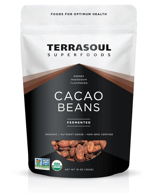 Terrasoul Superfoods Raw Organic Cacao Beans, 16oz