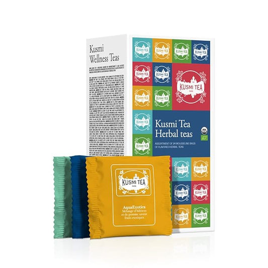 Kusmi Tea - Organic Herbal Tea Gift Set - Sampler Assortment Variety Box - Gift Idea for Men and