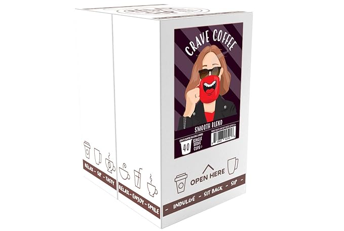Crave Beverages Beverage Smooth Blend - Colombian, Medium Roast Coffee Pods, for Keurig K Cup