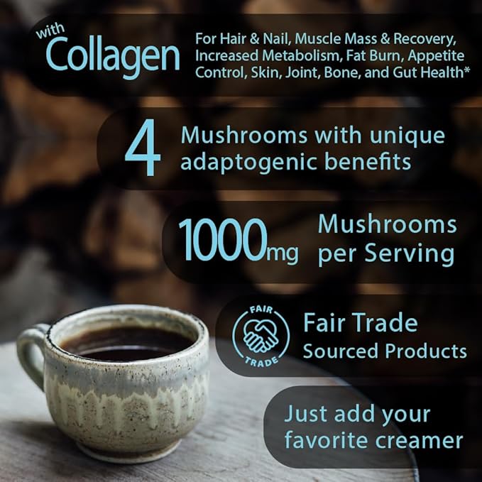 Sleep Boost with Kava Organic mushroom Instant Coffee - 10 x 9g Packets - Healthy Coffee