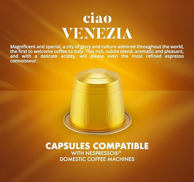 Caffe Borbone Aluminum Coffee Pods, Ciao Venezia, Medium Roast, Full-Bodied and Sweet, Genuine