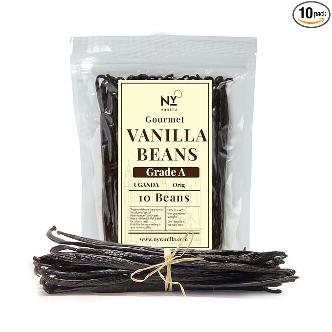 10 Whole Vanilla Beans Grade A+, Premium Bulk Vanilla Bean Pods For Making VanillaExtract and