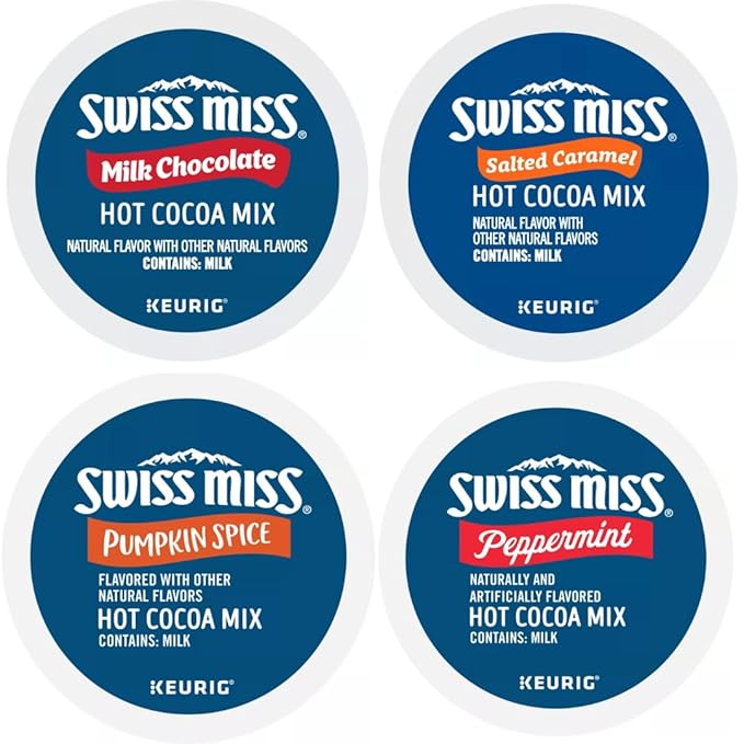 Swiss Miss Hot Chocolate K-Cups Variety Pack Sampler. All the Top Cocoa Flavors in One Box.