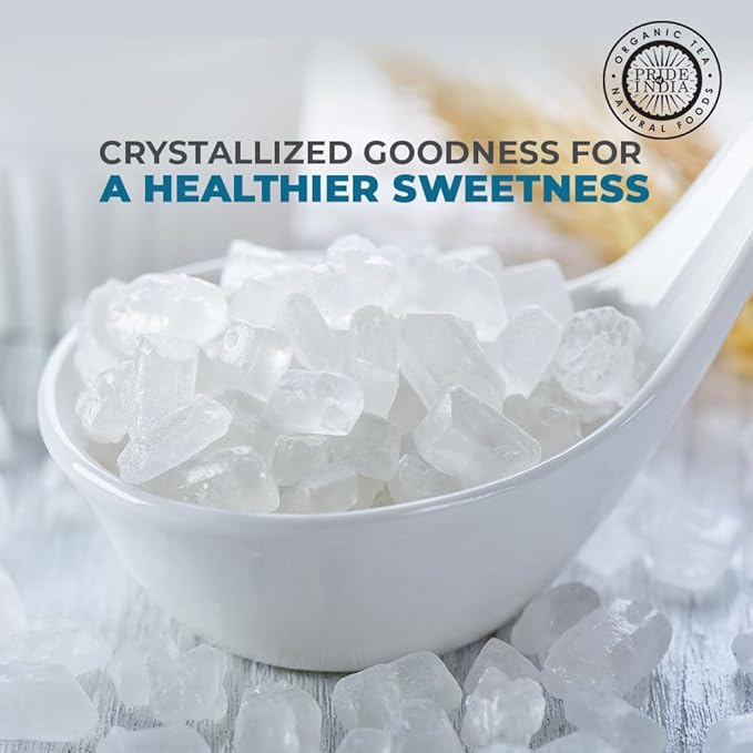 Pride Of India - Natural Crystal Rock Sugar Whole- 3.1 oz (88 gm) Dual Sifter Jar, Authentic Indian