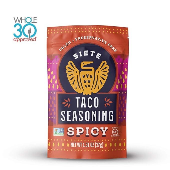Siete Taco Seasoning Mix Pack | Gluten Free | Vegan | Paleo | Preservative Free | Whole 30 Approved