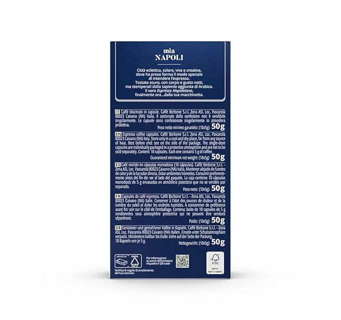 Caffe Borbone Aluminum Coffee Pods Compatible with Nespresso Original Machines, Mia Napoli, Medium