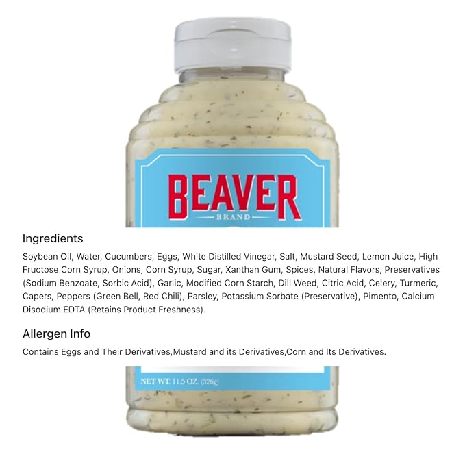 Beaver Brand Tartar Sauce, 11.5 oz (Pack of 6)