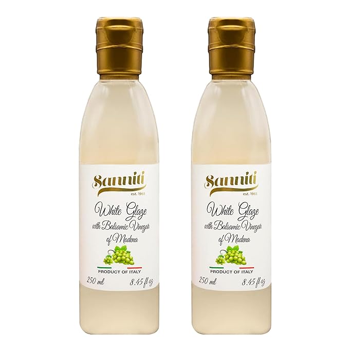 Sanniti Italian White Glaze with Balsamic Vinegar of Modena | Ideal for Dressing | Delicate Cream