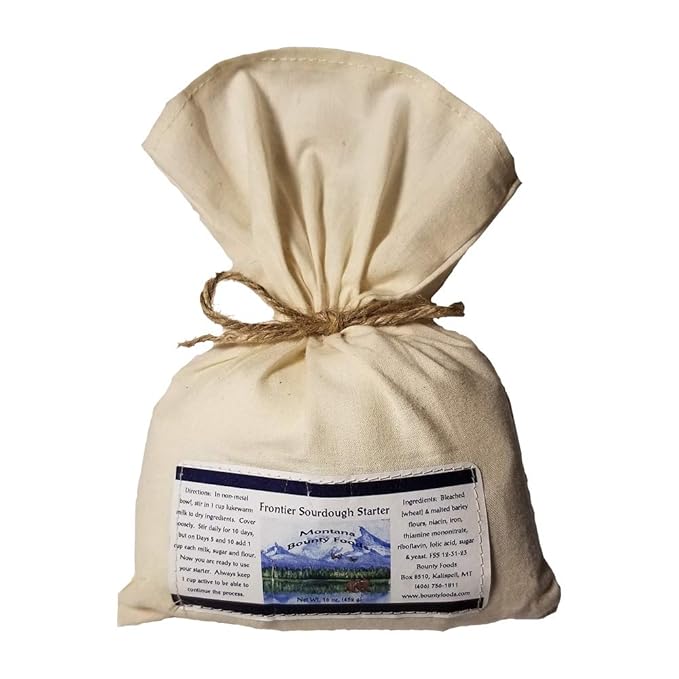 Bounty Foods Montana Sourdough Starter Set ??16 oz Artisan Bread Kit in Western-Style Burlap Bag