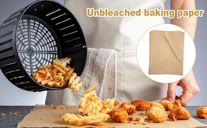 200 PCS Unbleached Parchment Paper 12x16 In ??Precut Baking Sheets for Air Fryer, Oven, and Grill