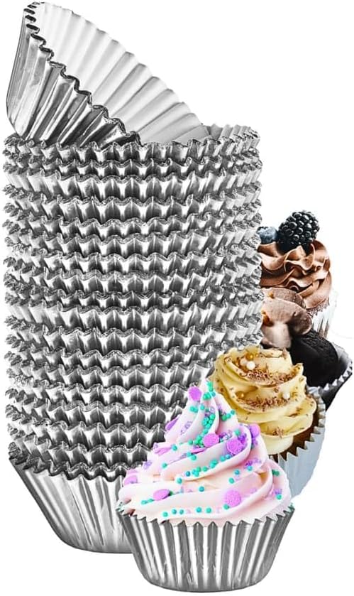 Green Direct Standard Size Silver Cupcake Liners ??Pack of 240 Paper Baking Cups for Muffin Pans