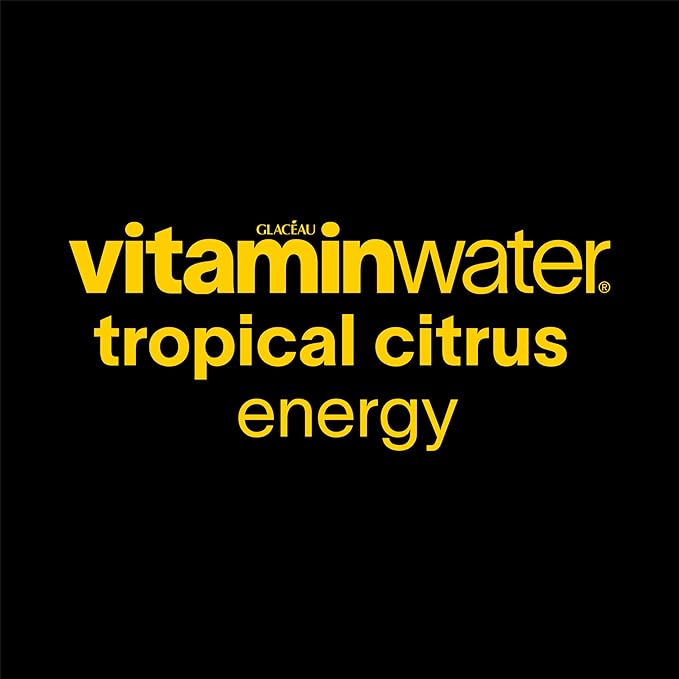 vitaminwater Energy Tropical Citrus Nutrient Enhanced Flavored Water Beverage, 20 fl oz Bottles, 12