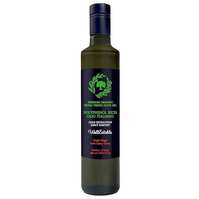 WellEatable Robust +1,200 mg/kg Polyphenol Rich Olio Italiano, New 2024-2025 Early Harvest Organic