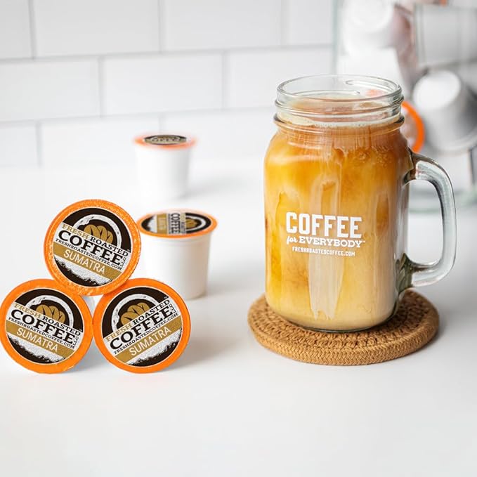 Fresh Roasted Coffee, Sumatra Mandheling |100% Single Origin | Medium Roast, 24 Pods for K Cup
