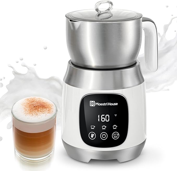 Maestri House Milk Frother, Variable Temp and Froth Thickness DualFro 600 Milk Frother Steamer