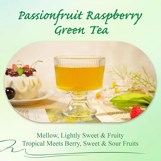 WT WEETEE Passionfruit Raspberry Green Tea, 100 Count Passion Fruit Raspberry Flavored Green