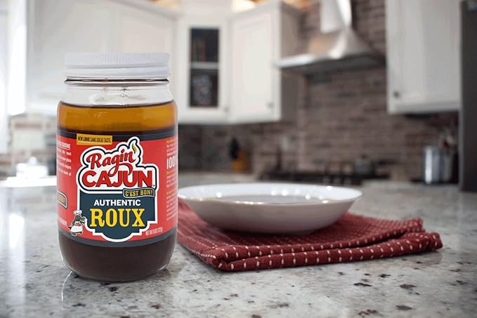 Ragin' Cajun Authentic Roux - 16 oz Jar, No MSG - Louisiana Cajun Base for Gumbo, Stews & Gravies