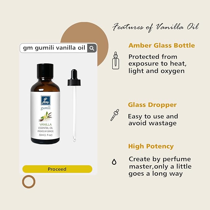Vanilla Essential Oil ??1 Oz Vanilla Oil for Skin & Diffuser | Home Fragrance Oil for Body, Lotion