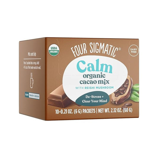 Four Sigmatic Calm Mushroom Cacao Mix | Organic Instant Cacao with Organic Reishi Mushroom Powder |