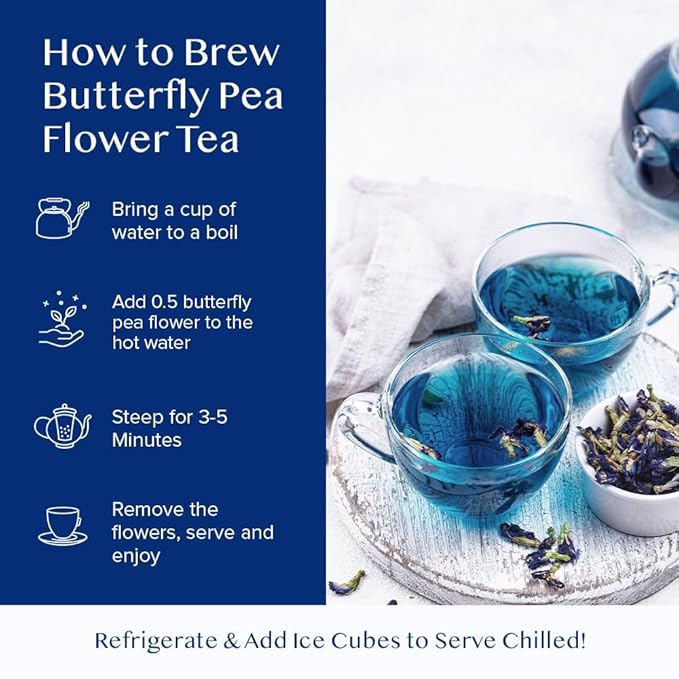 VAHDAM, Butterfly Pea Flower Tea (1.76oz) 100+ Cups | Delicate & Earthy | Vacuum Sealed for