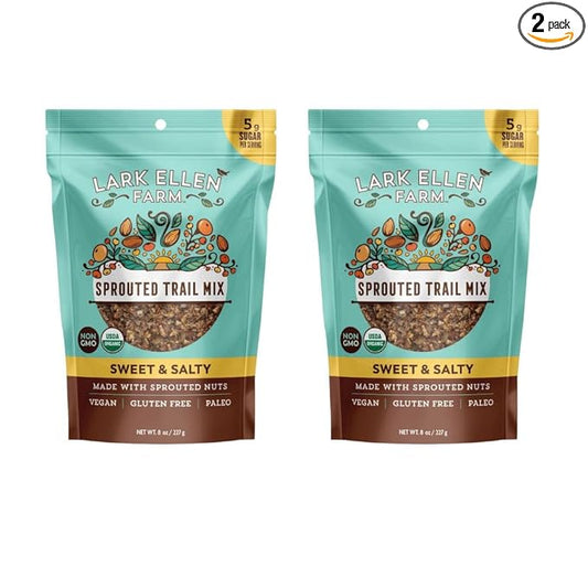 Lark Ellen Farm Sweet and Salty Nut and Seed Trail Mix, Gluten Free Trail Mix Bags, Grain Free