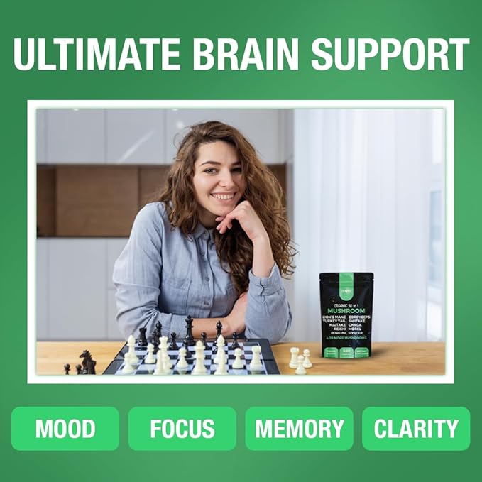 30 in 1 Ultimate Mushroom Supplement - 180 Mushroom Capsules, Organic - Lion?™s Mane, Cordyceps