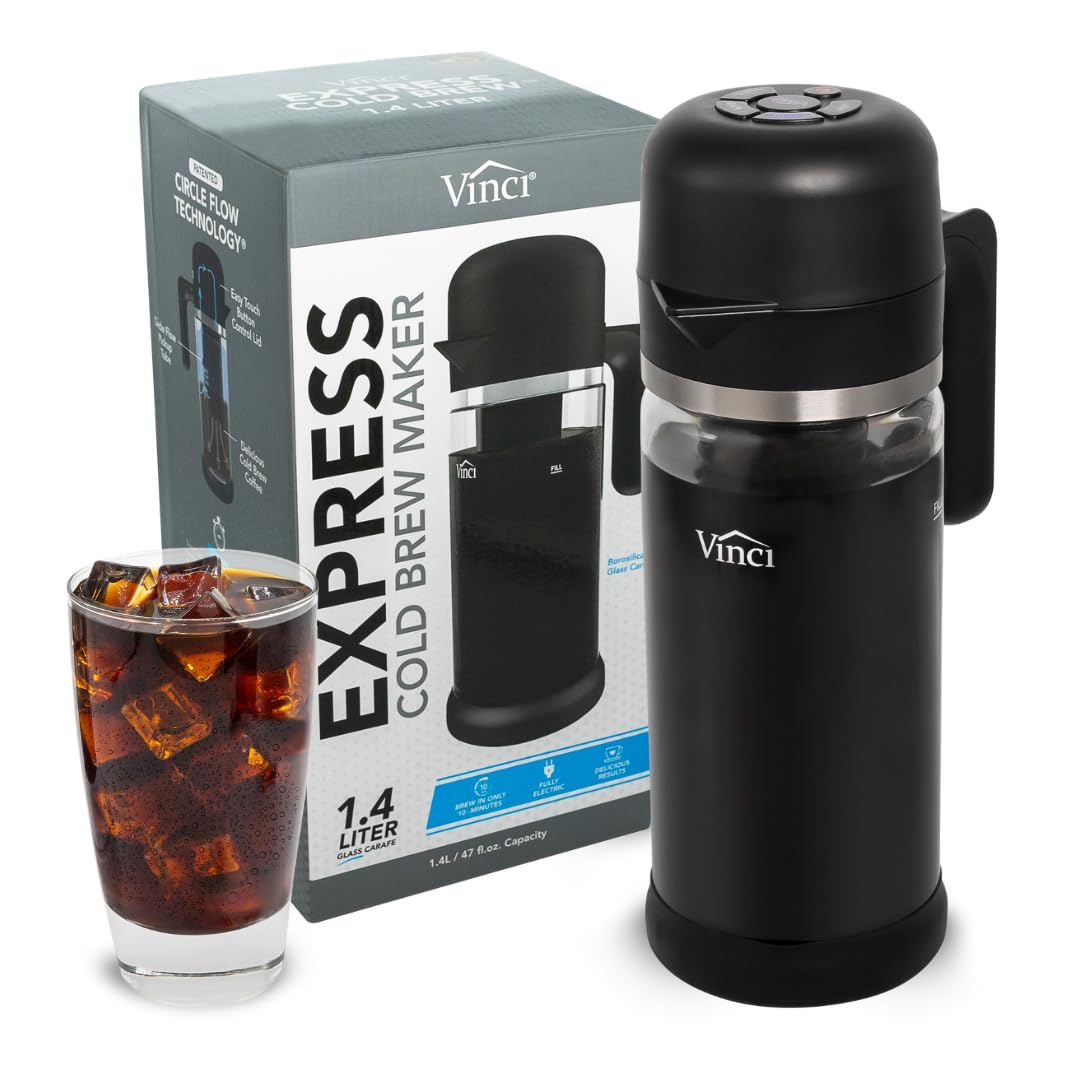 VINCI Express Electric Cold Brew Coffee Maker, 10-Minute Fast Brewer (47oz)