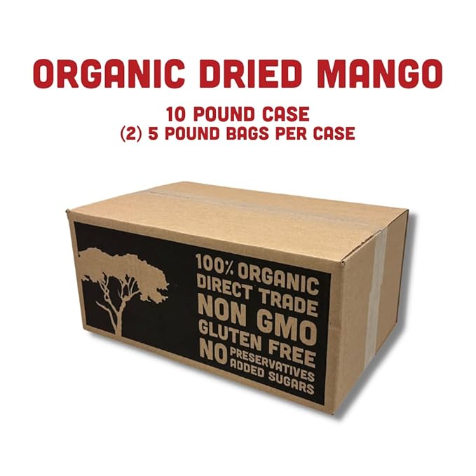 Mavuno Harvest Mango Dried Fruit Snacks | Unsweetened Organic Dried Mango Slices | Gluten Free