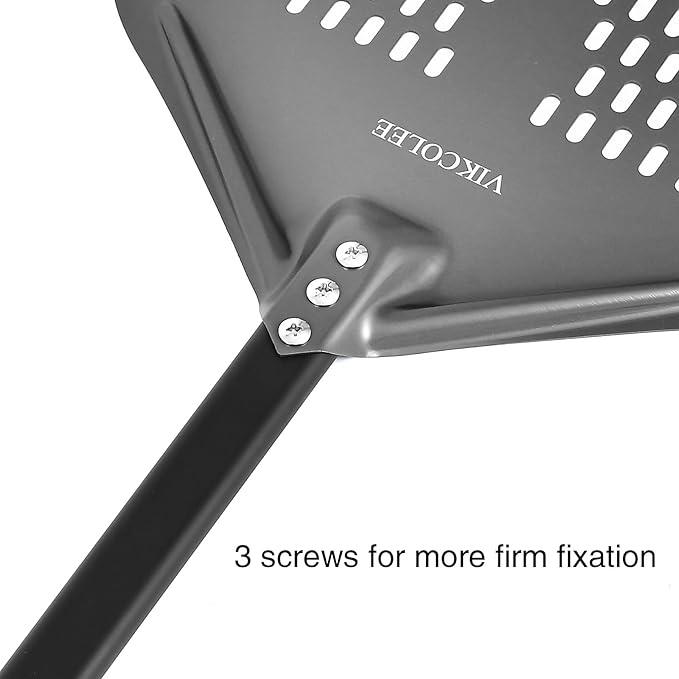 Perforated Pizza Peel, 14 x 16 Inch Rectangular Pizza Turning Peel, Professional Anodized Aluminum