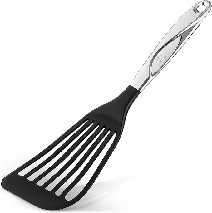Zulay Kitchen Premium Fish Spatula Stainless Steel - Slotted, Non-Stick & Easy to Clean Fish Turner